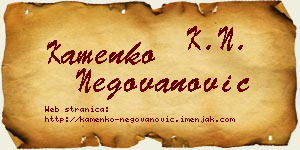 Kamenko Negovanović vizit kartica